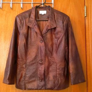 Erin London Faux Leather lined Jacket  washable